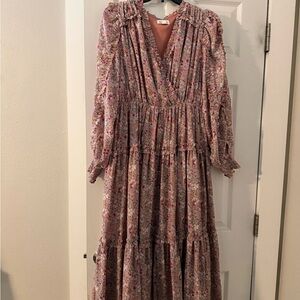 Floral Pink Midi Dress